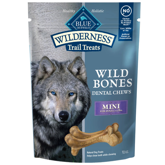 Wilderness Wild Bones Dental Chews Dog Treats, Mini, 10-Oz Bag